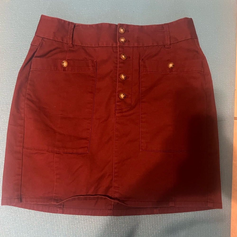 Loft burgundy skirt